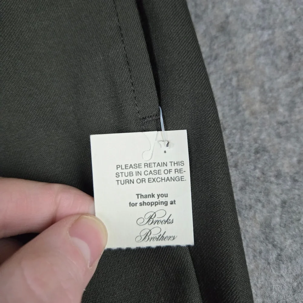 Vintage Brooks Brothers Dress Pants Mens 37 Green Wool Pleated Cuffed USA New
